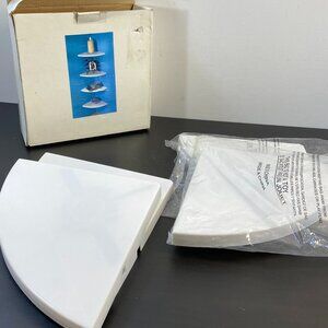 Smart Corner Shelf, 4 Pcs Wall Mount Shelves, Round Front Barrier Edge, Vintage